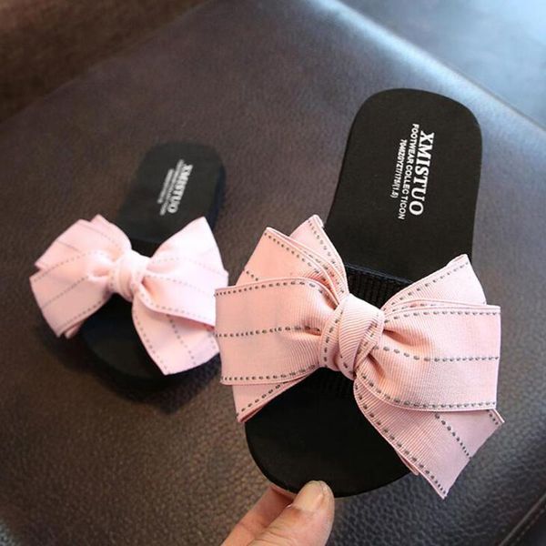 slipper child shoes woman summer wild casual open toe bow slippers word flat bottom beach sandal children' s504, Black;grey
slipper child shoes woman summer wild casual open toe bow slippers word flat bottom beach sandal children' s504, Black;grey