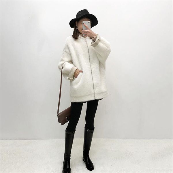 women's wool & blends autumn winter women outerwear 2021 loose long-sleeved female woolen coat fashion slim white v-neck ladies cw149, Black
women's wool & blends autumn winter women outerwear 2021 loose long-sleeved female woolen coat fashion slim white v-neck ladies cw149, Black