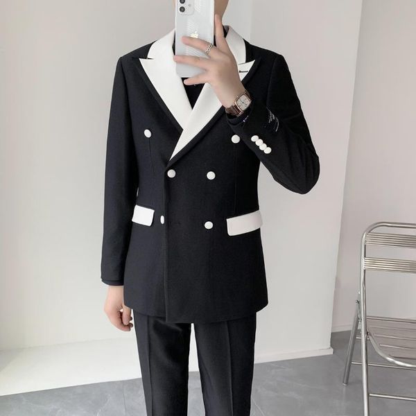 men's suits & blazers double-breasted gentleman luxury dress suit wedding banquet dinner black and white with three-piece, White;black
men's suits & blazers double-breasted gentleman luxury dress suit wedding banquet dinner black and white with three-piece, White;black