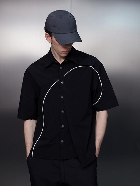 men's casual shirts s-6xl 2021 men women's clothing hair stylist catwalk summer short sleeve shirt with edging plus size costumes, White;black
men's casual shirts s-6xl 2021 men women's clothing hair stylist catwalk summer short sleeve shirt with edging plus size costumes, White;black