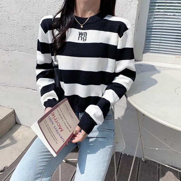 women's sweaters real s korean style black and white striped sweater for women autumn winter ., White;black
women's sweaters real s korean style black and white striped sweater for women autumn winter ., White;black