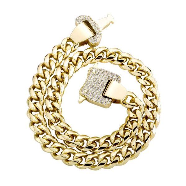 chains 12mm type of button necklace miami cuban chain iced men and women jewelry for gift, Silver
chains 12mm type of button necklace miami cuban chain iced men and women jewelry for gift, Silver