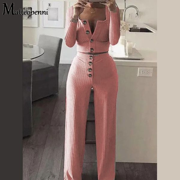2021 new autumn knitted rib 2 women winter casual pink matching sets outfit two piece set elegant straight pant ldph, Gray
2021 new autumn knitted rib 2 women winter casual pink matching sets outfit two piece set elegant straight pant ldph, Gray