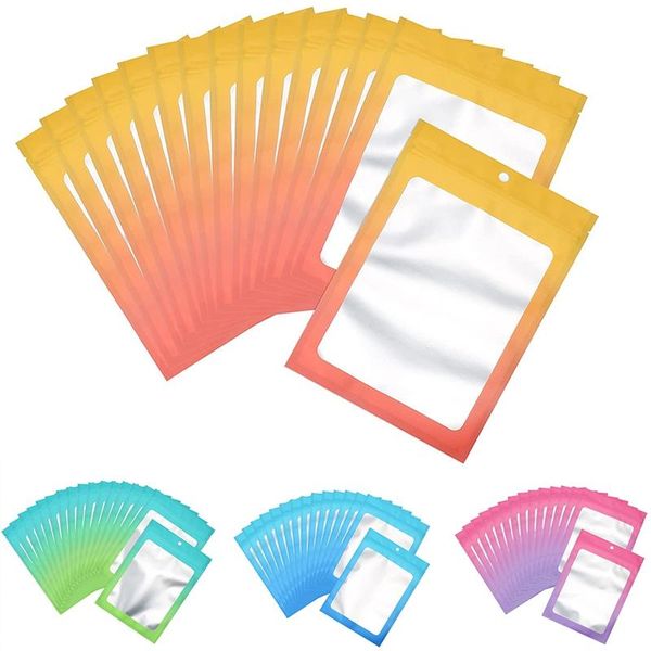 storage bags 100 pcs resealable zipper closure food gradient color smell proof bag with clear window for coffee beans
storage bags 100 pcs resealable zipper closure food gradient color smell proof bag with clear window for coffee beans