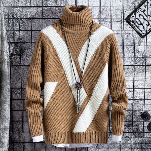 men's sweaters men 2021 autumn winter fashion turtleneck jumpers thickened warm knitwear male casual striped knitted pullover o374, White;black
men's sweaters men 2021 autumn winter fashion turtleneck jumpers thickened warm knitwear male casual striped knitted pullover o374, White;black