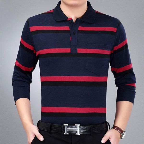 spring and summer long sleeve mens polos stripe shirt middle aged old people business dad collar, White;black
spring and summer long sleeve mens polos stripe shirt middle aged old people business dad collar, White;black