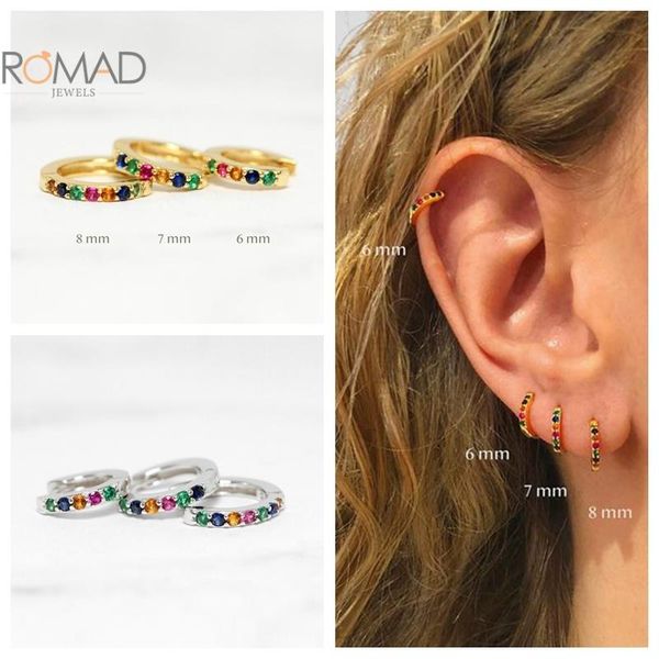 hoop & huggie romad 925 sliver colorful zircon crystals huggies earrings for women pendientes plata skinny rainbow jewelry, Golden;silver
hoop & huggie romad 925 sliver colorful zircon crystals huggies earrings for women pendientes plata skinny rainbow jewelry, Golden;silver