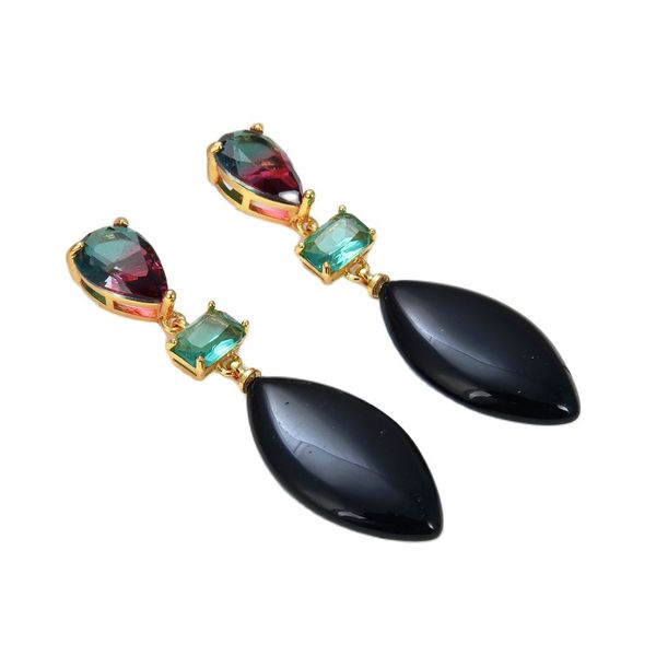 guaiguai jewelry natural stone multi color crystal black onyx dangle stud earrings handmade for women real gems stone lady fashion jewellry, Silver
guaiguai jewelry natural stone multi color crystal black onyx dangle stud earrings handmade for women real gems stone lady fashion jewellry, Silver