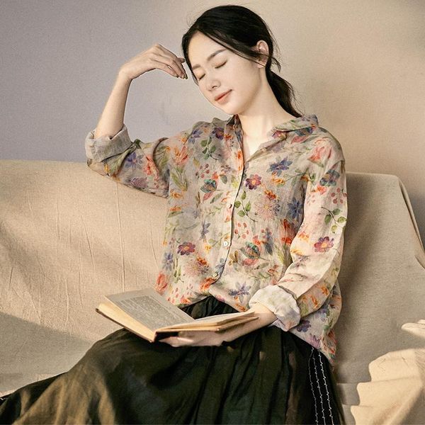 women's blouses & shirts spring summer women loose plus size vintage artisitc print natural fabric comfortable thin lightweight ramie, White
women's blouses & shirts spring summer women loose plus size vintage artisitc print natural fabric comfortable thin lightweight ramie, White
