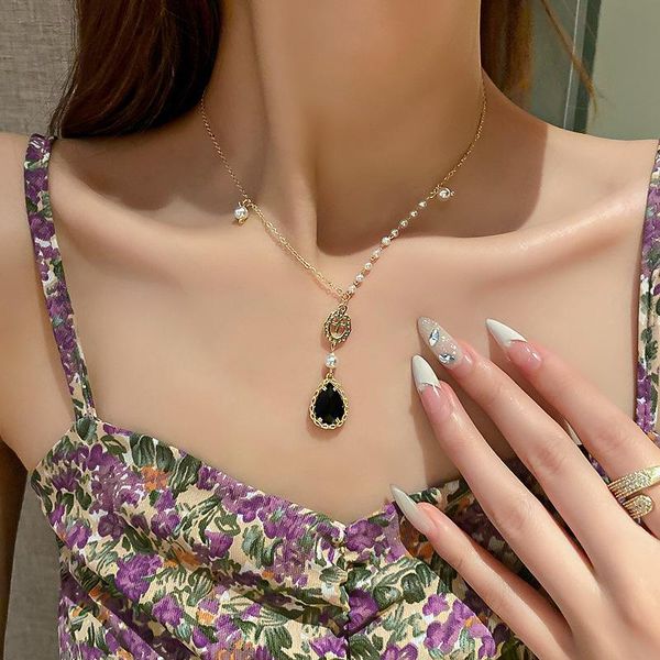 chains vintage elegant black crystal pendants necklace women girls fashion cross pearl choker jewelry wedding party gifts, Silver
chains vintage elegant black crystal pendants necklace women girls fashion cross pearl choker jewelry wedding party gifts, Silver
