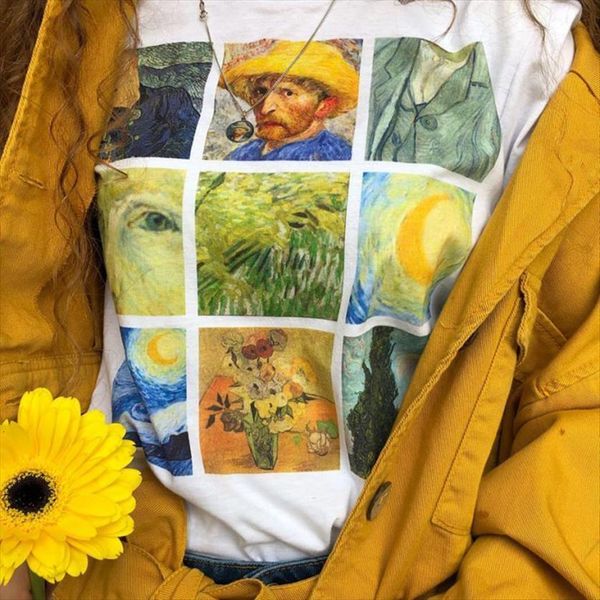van gogh art oil womens t shirt painting vintage sunflower casual short sleeve female summer harajuku aesthetic cute loose, White
van gogh art oil womens t shirt painting vintage sunflower casual short sleeve female summer harajuku aesthetic cute loose, White