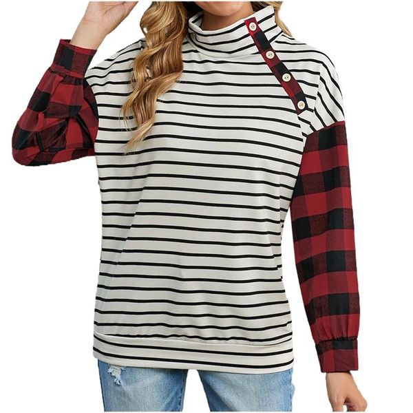 women's t-shirt fashion autumn winter long sleeve plaid printed knit neck pullover tees female camiseta streetwear harajuku, White
women's t-shirt fashion autumn winter long sleeve plaid printed knit neck pullover tees female camiseta streetwear harajuku, White