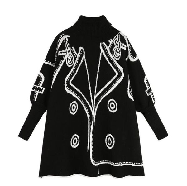women's sweaters 2021 women knitted pullover korean loose high collar cloak knitwear mid-long autumn winter bat sweater female p1340, White;black
women's sweaters 2021 women knitted pullover korean loose high collar cloak knitwear mid-long autumn winter bat sweater female p1340, White;black
