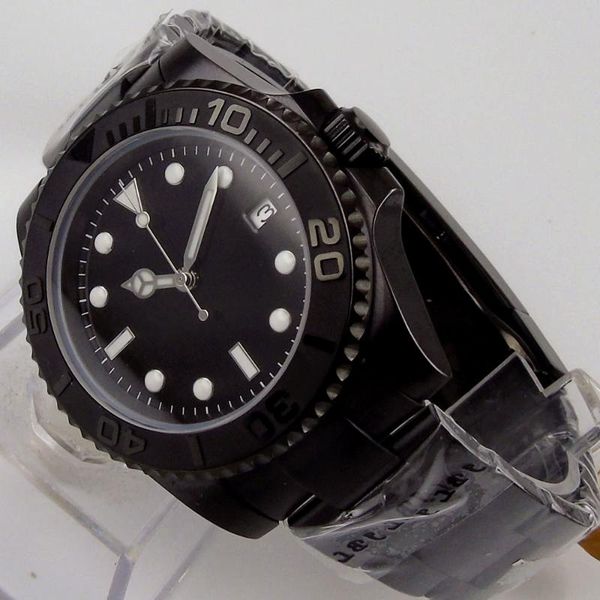 wristwatches 40mm black sterile dial luminous brushed ceramic bezel date sapphire pvd automatic nh35 miyota 8215 movement mens wristwatch, Slivery;brown
wristwatches 40mm black sterile dial luminous brushed ceramic bezel date sapphire pvd automatic nh35 miyota 8215 movement mens wristwatch, Slivery;brown