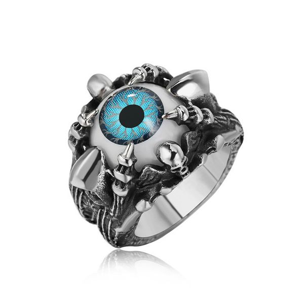 design jewelry jewelry evil spirit warrior skull demon titanium steel eye ring jewelry, Silver 
design jewelry jewelry evil spirit warrior skull demon titanium steel eye ring jewelry, Silver
