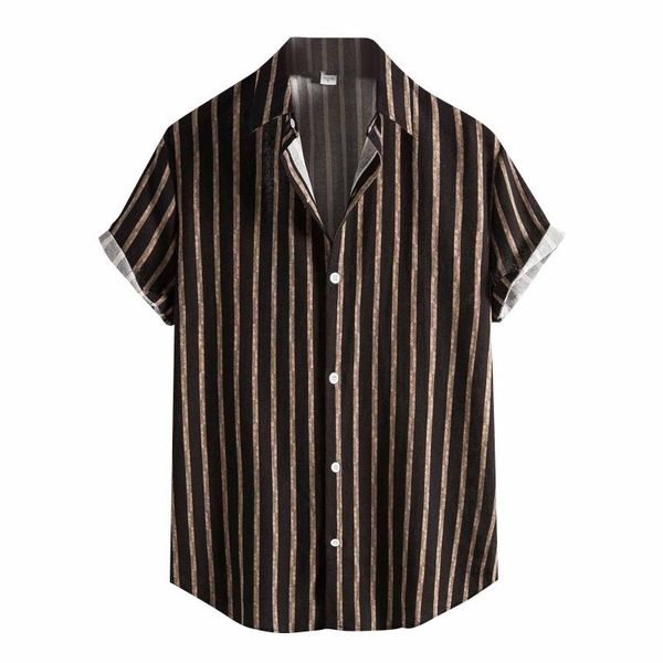 men's casual shirts men short sleeve striped print hawaiian shirt blouse couple loose fit beach vintage harujuku for man, White;black
men's casual shirts men short sleeve striped print hawaiian shirt blouse couple loose fit beach vintage harujuku for man, White;black