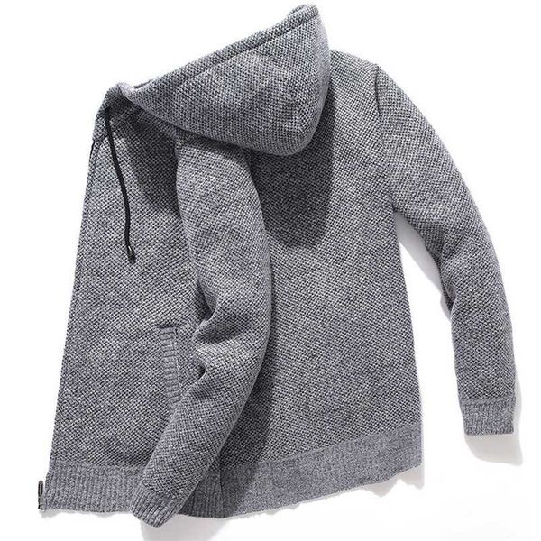 hooded knitted man sweater fleece cardigan oversized men's sweater winter casual solid hoodies sweater homme knitted men coats 211102, White;black
hooded knitted man sweater fleece cardigan oversized men's sweater winter casual solid hoodies sweater homme knitted men coats 211102, White;black