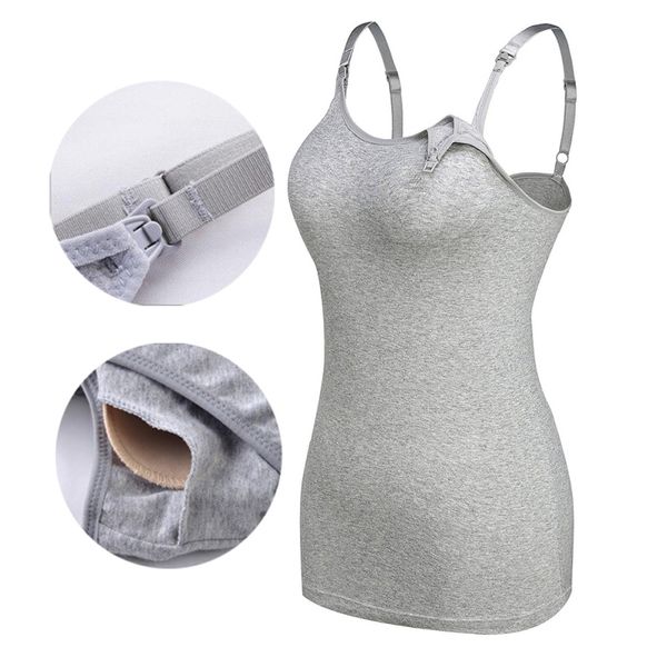 maternity women nursing cami tank for breastfeeding camisole pregnant build-in bra removable pads casual cotton vest 210225, White
maternity women nursing cami tank for breastfeeding camisole pregnant build-in bra removable pads casual cotton vest 210225, White