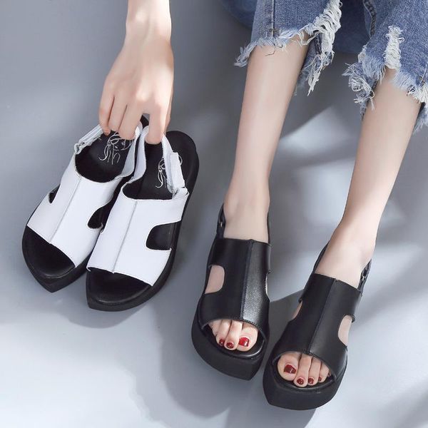sandals waterproof platform genuine leather comfortable women's shoes tide woman 2021 muffin bottom, Black
sandals waterproof platform genuine leather comfortable women's shoes tide woman 2021 muffin bottom, Black