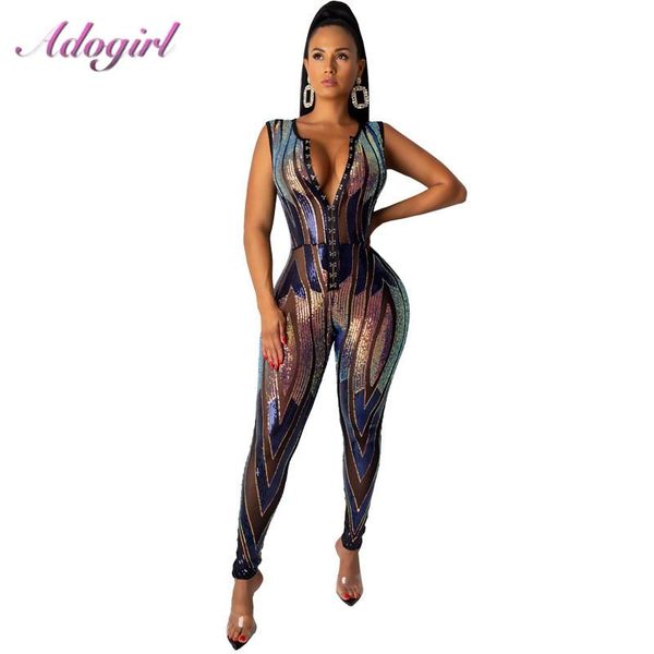 women's jumpsuits & rompers colorful sequins sheer mesh night party club jumpsuit women bandage v neck sleeveless skinny romper outfit, Black;white
women's jumpsuits & rompers colorful sequins sheer mesh night party club jumpsuit women bandage v neck sleeveless skinny romper outfit, Black;white