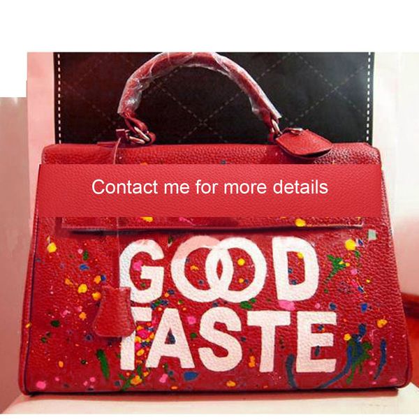 painted letters words good taste handmake painted womens genuine leather vintage women hand bag designers luxury handbags, Black;red
painted letters words good taste handmake painted womens genuine leather vintage women hand bag designers luxury handbags, Black;red