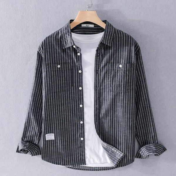 men's casual shirts 100% cotton spring long sleeve striped white shirt men summer brand black for comfortable camisa chemise, White;black
men's casual shirts 100% cotton spring long sleeve striped white shirt men summer brand black for comfortable camisa chemise, White;black