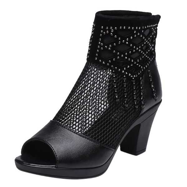 dress shoes sagace sandals woman rhinestone fish mouth roman zipper net boots thick with large size trend honorable summer women, Black
dress shoes sagace sandals woman rhinestone fish mouth roman zipper net boots thick with large size trend honorable summer women, Black