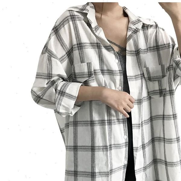 plaid long sleeve blouses fashion women casual printed loosed polyester koszule damskie camisas tunika bluzki femme, White
plaid long sleeve blouses fashion women casual printed loosed polyester koszule damskie camisas tunika bluzki femme, White
