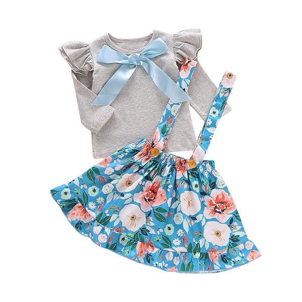 kids girls clothes set fashion cotton leisure daily printing o-neck long flying sleeve and bow and floral suspender skirt, White
kids girls clothes set fashion cotton leisure daily printing o-neck long flying sleeve and bow and floral suspender skirt, White