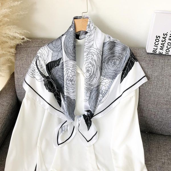 scarves 2021 design square silk scarf women neck hair hijab shawl wrap foulard bandana female neckerchief spring 90cm, Blue;gray
scarves 2021 design square silk scarf women neck hair hijab shawl wrap foulard bandana female neckerchief spring 90cm, Blue;gray