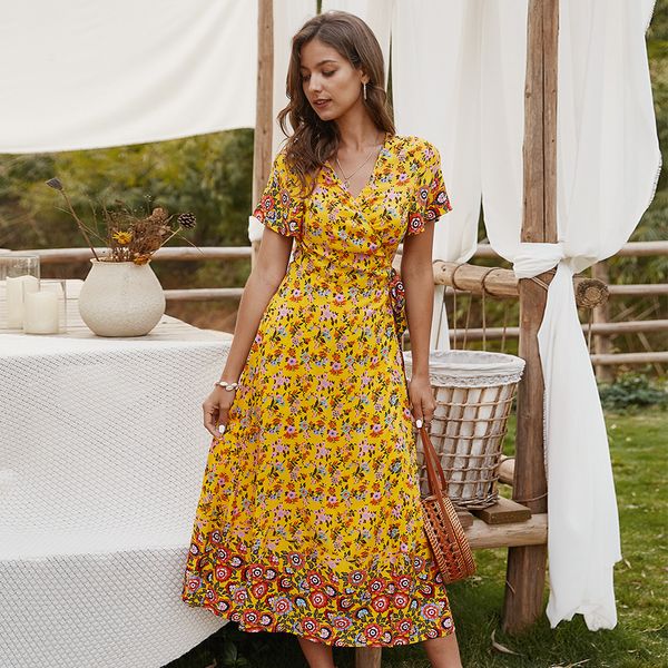 2021 new women's summer bohemian print long ladies elegant short sleeve v-neck high waist vacation 37na, Black;gray
2021 new women's summer bohemian print long ladies elegant short sleeve v-neck high waist vacation 37na, Black;gray