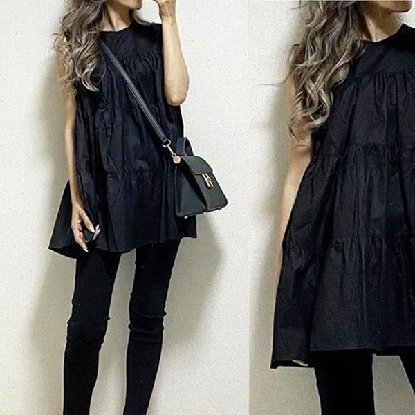 black blouse women sleeveless loose casual blouses pullover pleated summer korean solid fashion streetwear lady blouse, White
black blouse women sleeveless loose casual blouses pullover pleated summer korean solid fashion streetwear lady blouse, White