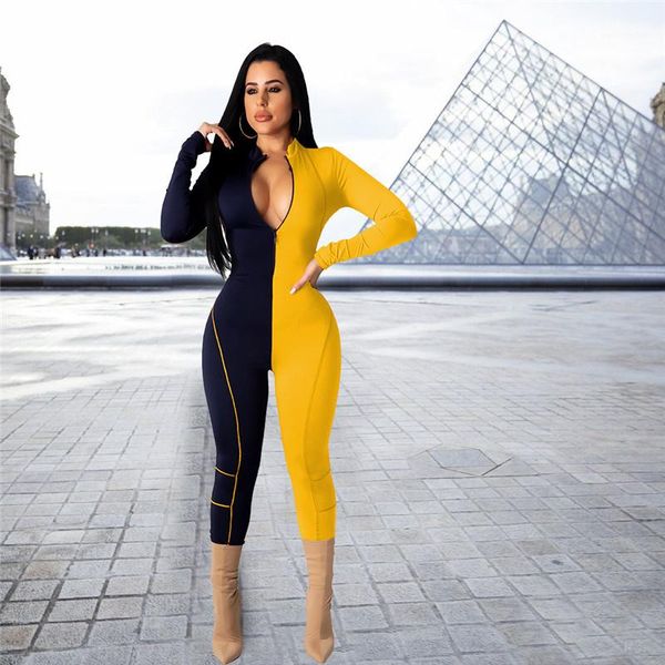 fashion long sleeve long pants womens 2pcs sets casual females clothing with zipper two colors panelled womens designer jumpsuits, Black;white
fashion long sleeve long pants womens 2pcs sets casual females clothing with zipper two colors panelled womens designer jumpsuits, Black;white