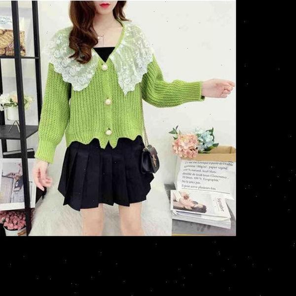 women 2021 spring autumn knitted sweater cardigans female long sleeve single breasted solid knit coat lace patchwork outwear g56, White;black
women 2021 spring autumn knitted sweater cardigans female long sleeve single breasted solid knit coat lace patchwork outwear g56, White;black