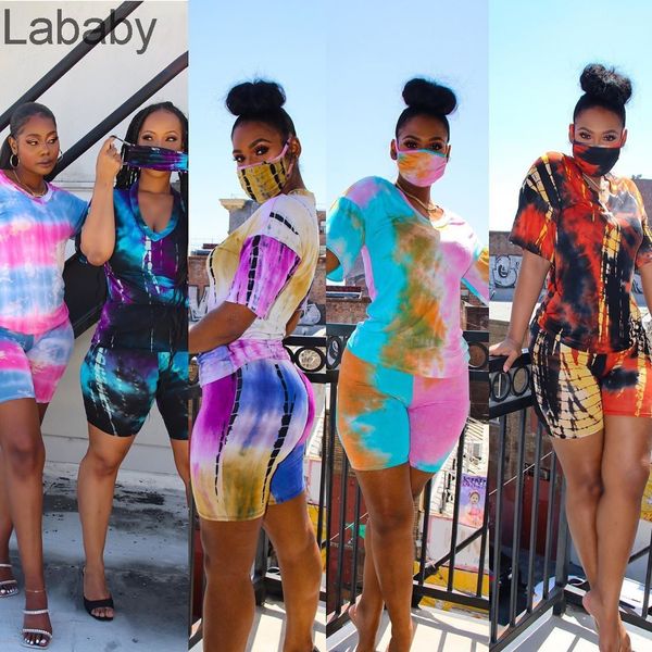 designer summer short 2 two piece outfits tie dye set casual tracksuit with mask women clothes short sleeve t-shirt suits plus size 2021, Gray
designer summer short 2 two piece outfits tie dye set casual tracksuit with mask women clothes short sleeve t-shirt suits plus size 2021, Gray