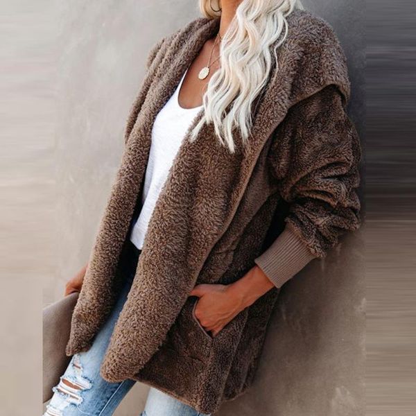 women's jackets elegant zipper hooded sweatshirt coats solid color simple fleece jacket overcoat lady autumn winter loose office women, Black;brown
women's jackets elegant zipper hooded sweatshirt coats solid color simple fleece jacket overcoat lady autumn winter loose office women, Black;brown