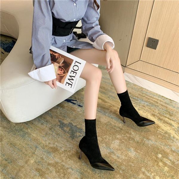 elastic stockings boots pointed toe short boots stiletto high heels women fall winter 2021 women spring and autumn, Black
elastic stockings boots pointed toe short boots stiletto high heels women fall winter 2021 women spring and autumn, Black