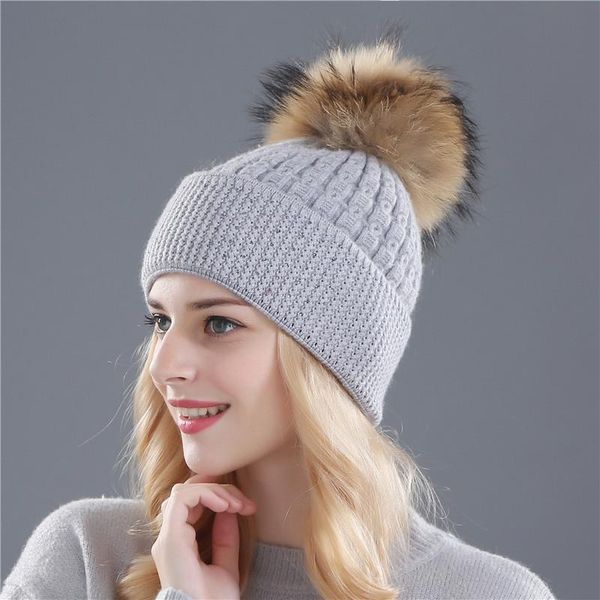 beanie/skull caps women's knitted hat winter beanie hats natural mink knit with pompon thicks brand, Blue;gray
beanie/skull caps women's knitted hat winter beanie hats natural mink knit with pompon thicks brand, Blue;gray