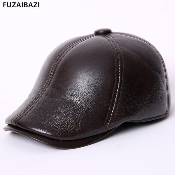 men's genuine leather berets autumn winter middle-aged fashion keep warm plus fleece ear protection peaked cap, Blue;gray
men's genuine leather berets autumn winter middle-aged fashion keep warm plus fleece ear protection peaked cap, Blue;gray