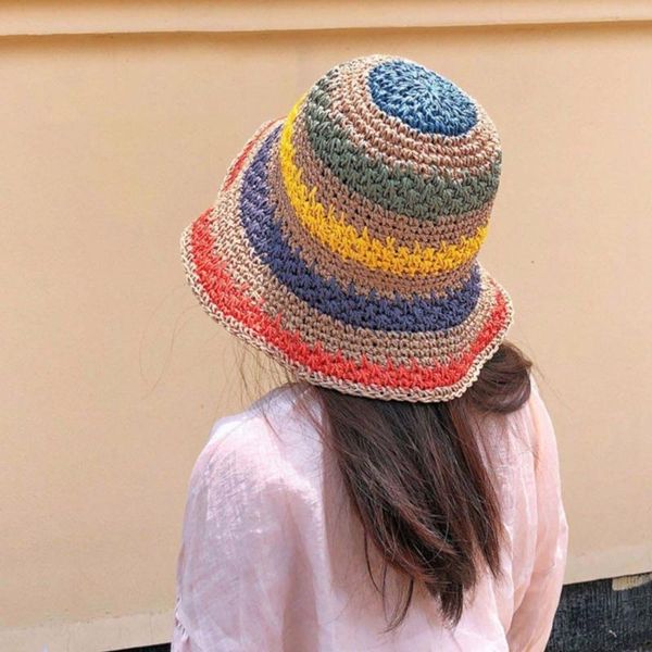 wide brim hats summer foldable sun hat travel shade rainbow color floppy straw women beach, Blue;gray
wide brim hats summer foldable sun hat travel shade rainbow color floppy straw women beach, Blue;gray