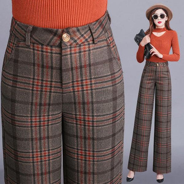 women's pants & capris 2021 autumn and winter ladies explosion models fashion high waist loose straight plaid woolen wide feet tide, Black;white
women's pants & capris 2021 autumn and winter ladies explosion models fashion high waist loose straight plaid woolen wide feet tide, Black;white