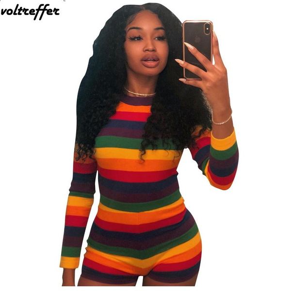 women's jumpsuits & rompers colorful striped print bodycon bodysuit back zip rainbow bandage one piece outfits shorts boho style mono, Black;white
women's jumpsuits & rompers colorful striped print bodycon bodysuit back zip rainbow bandage one piece outfits shorts boho style mono, Black;white