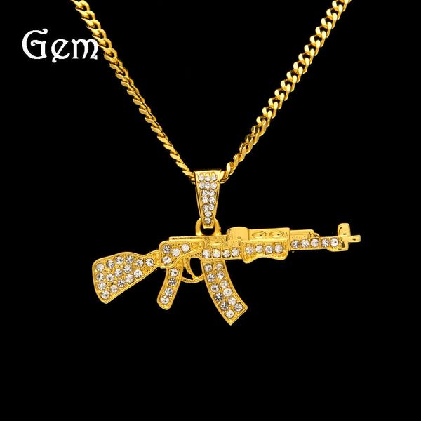 gumeng hip hop pendant necklace ak47 gun diamond mini tom gun asg rifle pendant super personality jewelry, Silver
gumeng hip hop pendant necklace ak47 gun diamond mini tom gun asg rifle pendant super personality jewelry, Silver