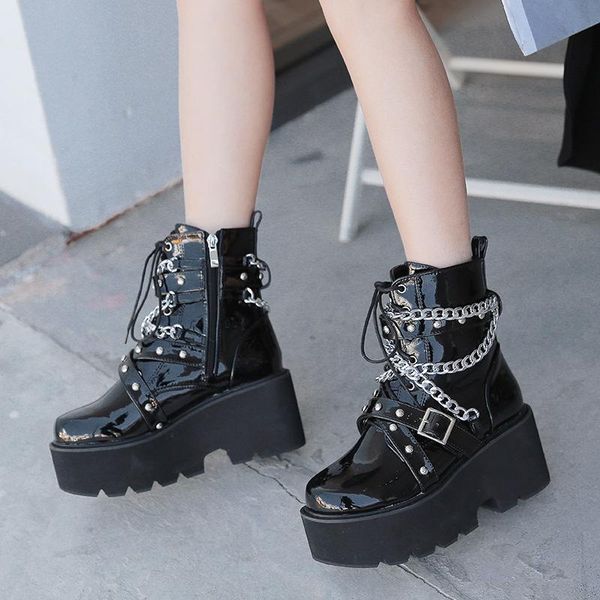 dress shoes thick soled ultra heel patent chain plush women's winter boots are available in size 40 305-2, Black
dress shoes thick soled ultra heel patent chain plush women's winter boots are available in size 40 305-2, Black