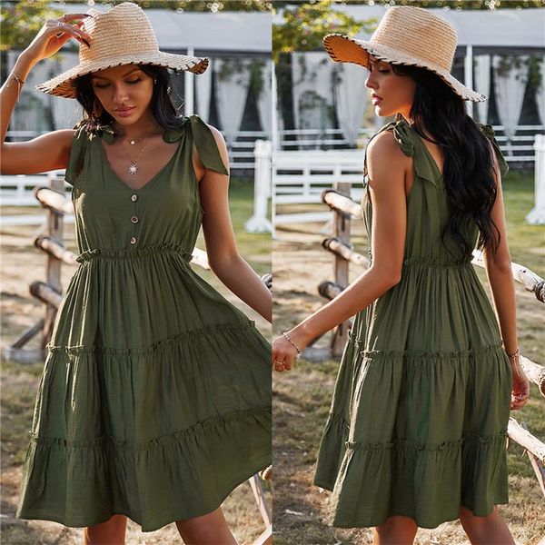 casual dresses women fashion sleeveless v-neck dress summer holiday boho ladies stylish solid color for daily wear swing a-line, Black;gray
casual dresses women fashion sleeveless v-neck dress summer holiday boho ladies stylish solid color for daily wear swing a-line, Black;gray