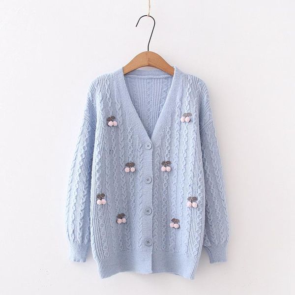 women's knits & tees cable knit cherry decorated long sleeve women cute loose fit sweater casual cardigan, White
women's knits & tees cable knit cherry decorated long sleeve women cute loose fit sweater casual cardigan, White