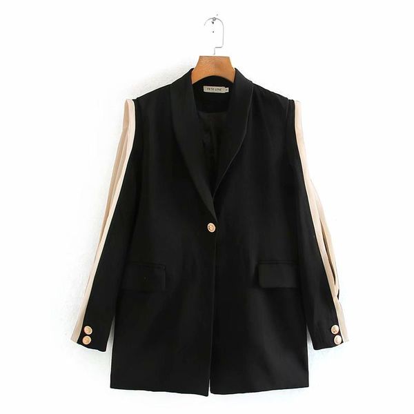 women's jackets 2021 autumn black hand sleeve patchwork coat for women summer single breasted ladies formal suit, Black;brown
women's jackets 2021 autumn black hand sleeve patchwork coat for women summer single breasted ladies formal suit, Black;brown