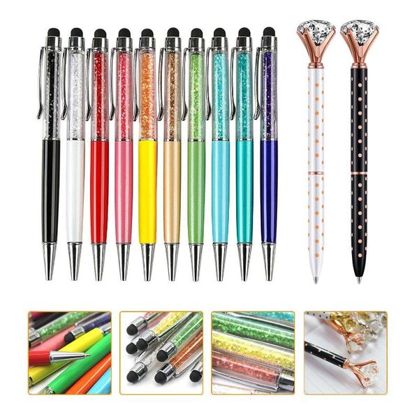 12-in-1 crystal pen 10pcs and 2pcs big diamond pen metal ballpoint fashion girls' bling bling diamond pens for office, Blue;orange
12-in-1 crystal pen 10pcs and 2pcs big diamond pen metal ballpoint fashion girls' bling bling diamond pens for office, Blue;orange