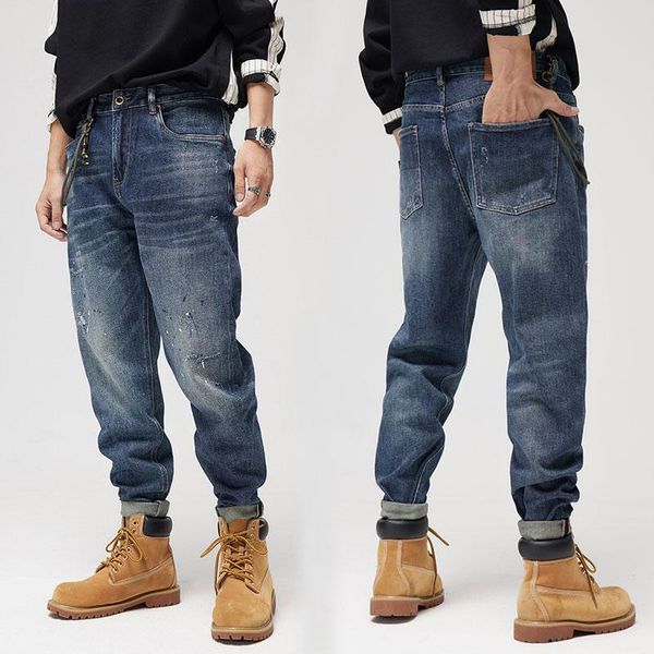 men's jeans ly designer fashion men loose fit elastic retro blue wide leg ripped streetwear hip hop splashed denim pants
men's jeans ly designer fashion men loose fit elastic retro blue wide leg ripped streetwear hip hop splashed denim pants