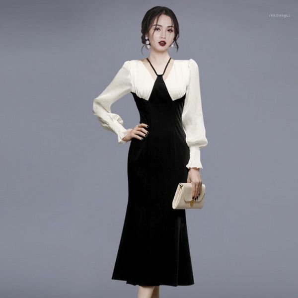 casual dresses llzacoosh fashion 2021 women autumn lantern sleeve v neck high waist elegant patchwork slim mermaid, Black;gray
casual dresses llzacoosh fashion 2021 women autumn lantern sleeve v neck high waist elegant patchwork slim mermaid, Black;gray